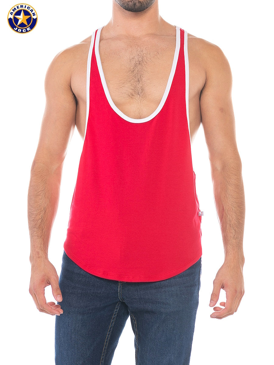 AMERICAN JOCK 8407 Herren-Sport-Stringer-Tanktop - Ribbon Red