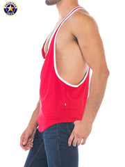 AMERICAN JOCK 8407 Herren-Sport-Stringer-Tanktop - Ribbon Red