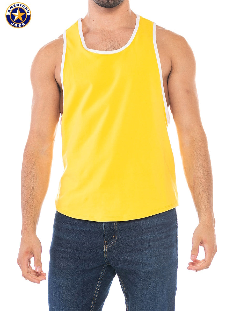 AMERICAN JOCK 8405 Herren-Sporttanktop mit tiefem Armausschnitt - Goldgelb