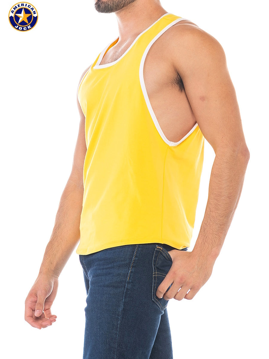 AMERICAN JOCK 8405 Herren-Sporttanktop mit tiefem Armausschnitt - Goldgelb