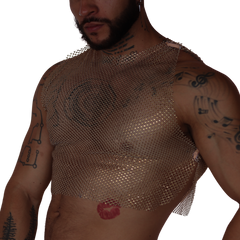 Diamond Beige Crop Top front view by Gigo Underwear
