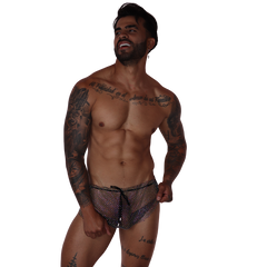 Diamond Black Hot Shorts on model by Gigo Underwear