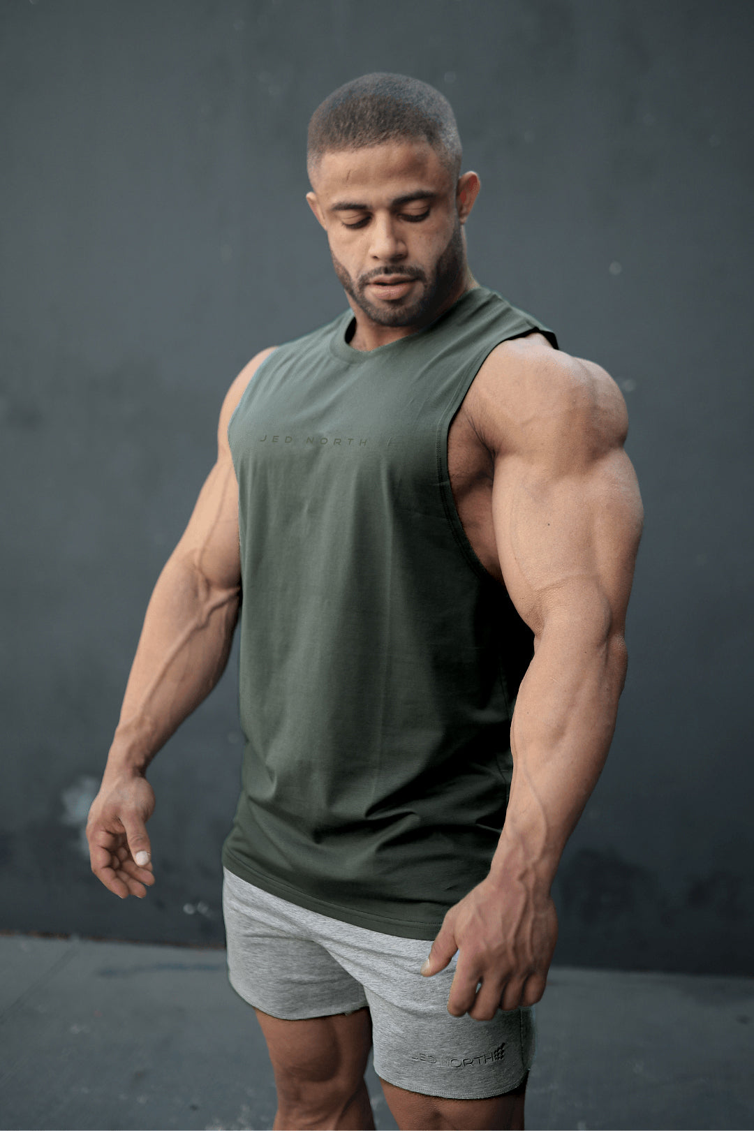 Jed North Herren Apollo Ärmelloses Trainingsshirt - Moosgrün