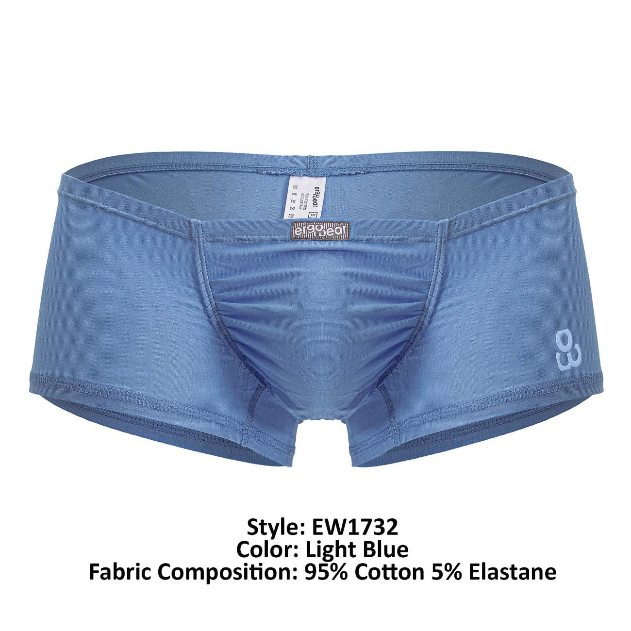 ErgoWear EW1732 FEEL GR8 Cotton Trunks Color Light Blue