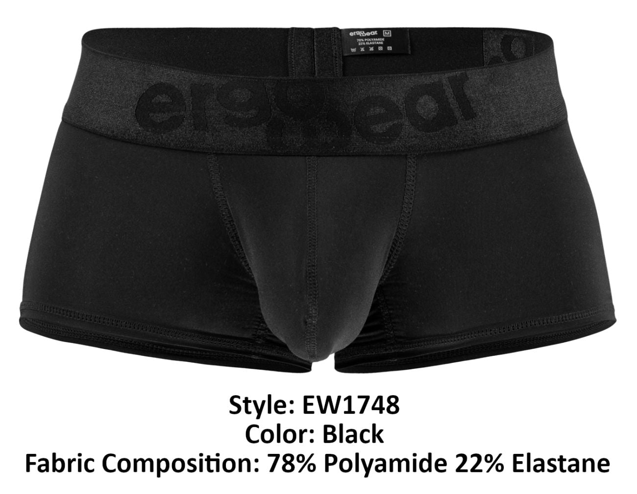 Boxer ErgoWear EW1748 MAX BOLD, couleur noir