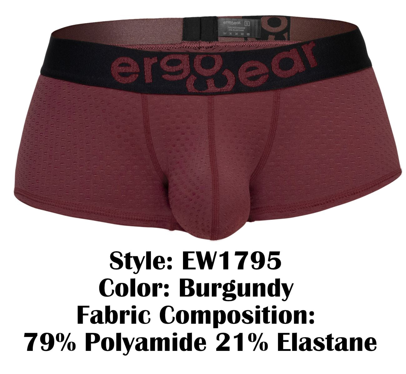 Boxer ErgoWear EW1795 MAX FLOW, couleur bordeaux
