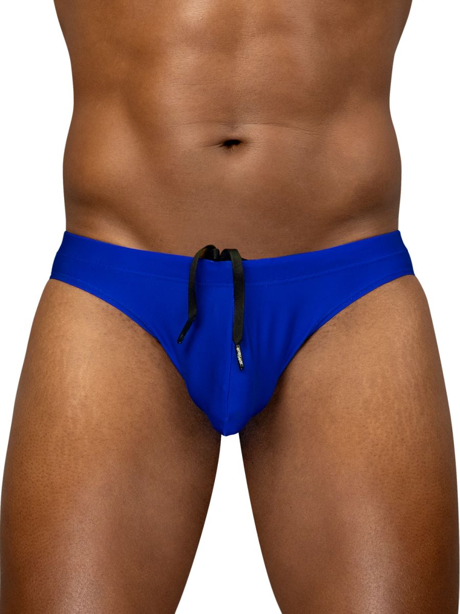 Vibrant royal blue ergoWear ew1834 x4d skydiver swim thongs with black drawstring ties for swimwear use