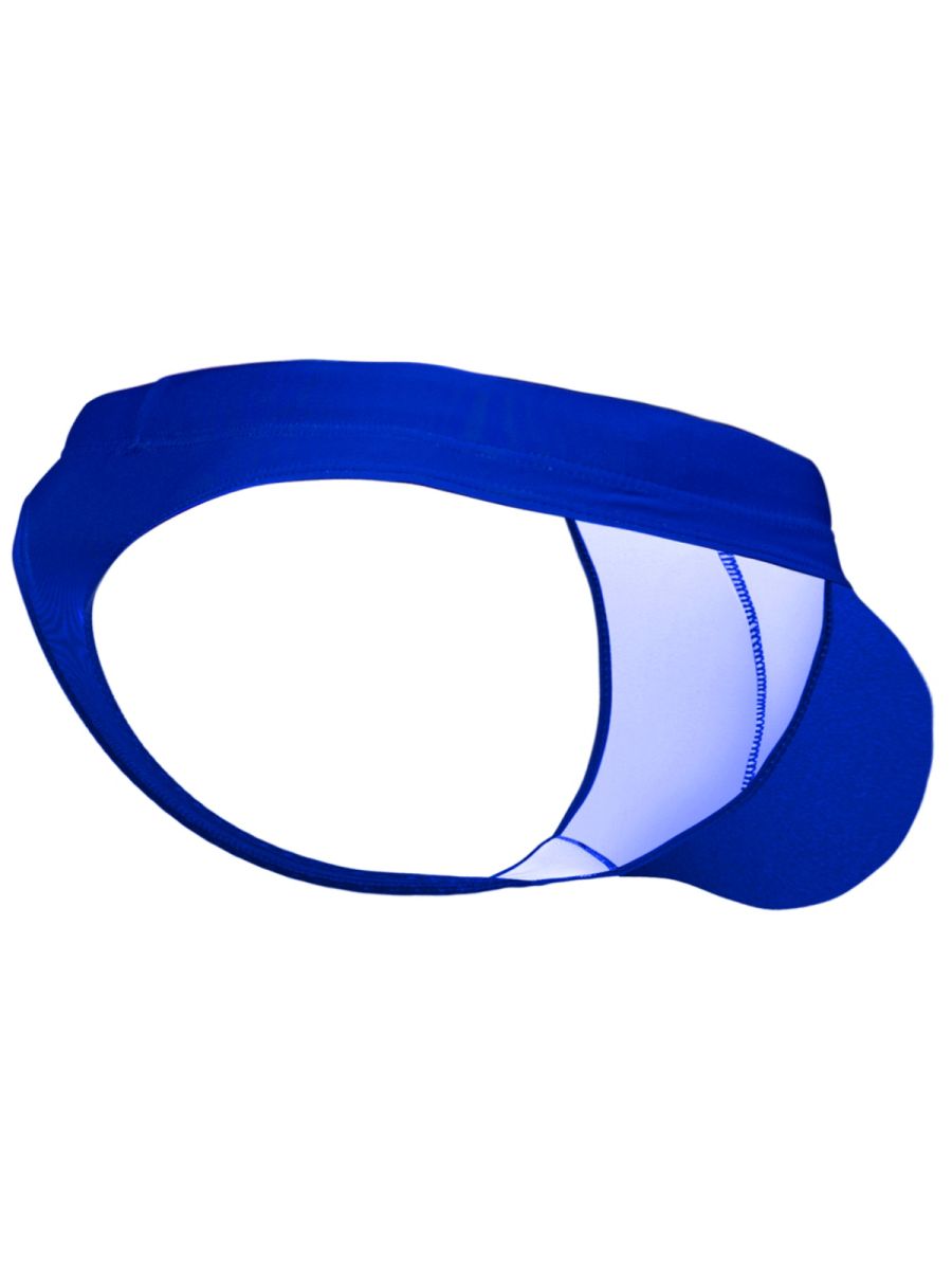 Blue and white ergowear ew1834 x4d sw swim thongs with snug form-fitting design in skydiver color front view