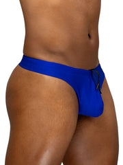 Bright blue ergoWear ew1834 x4d sw swim thongs with snug fit and adjustable drawstring waistband in skydiver color