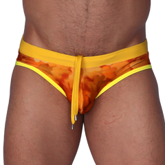 Floral Yellow Swim Brief by Gigo Underwear