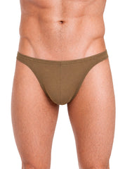 FIZX Herren Sleekline Viskose-String mit Plus-Beutel, 2er-Pack (Khaki & Braun)