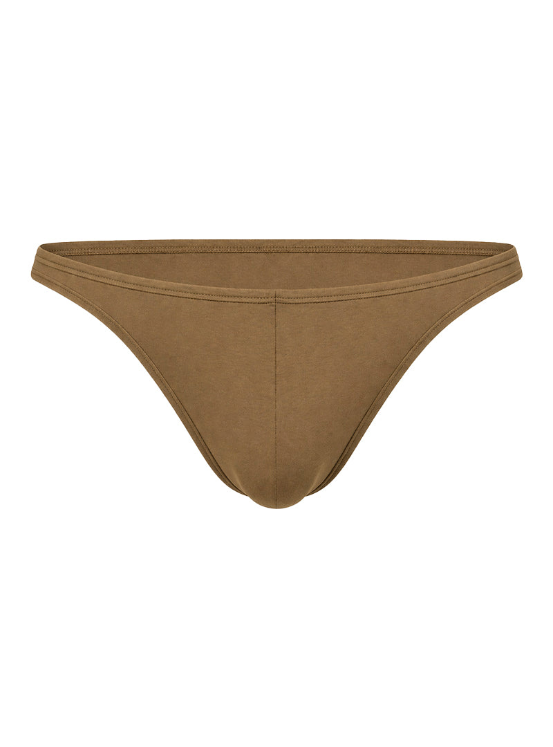 FIZX Herren Sleekline Viskose-String mit Plus-Beutel, 2er-Pack (Khaki & Braun)