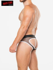 Hard Core 3540 Men's Peep Backless Brief - Black