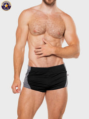 AMERICAN JOCK 8202 Men's Physique Cross Country Short - Black