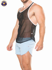 AMERICAN JOCK 8205 Men's Physique Mesh Gym Tank - Black