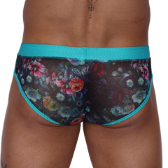 Garden Blue Brief back view by Gigo Underwear