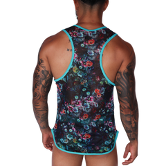 Garden Blue Tank back view by Gigo Underwear