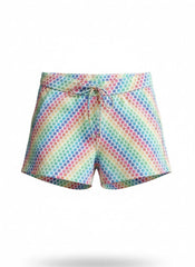 Tulio Swimwear Rainbow Dots Linen Texture Short