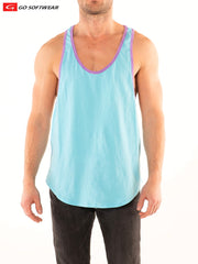 Go Softwear 4867 Men's Athletic Y-Back Tank Top - Aqua Blue