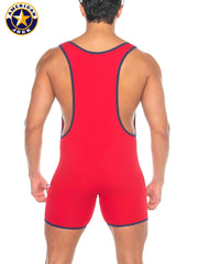 AMERICAN JOCK 8218 Men's Phys Ed Super Scoop Singlet - Red