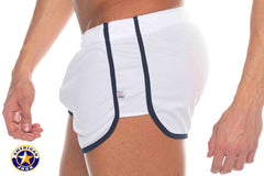 AMERICAN JOCK 8211 Men's Phys Ed Track Short - White