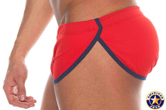AMERICAN JOCK 8206 Men's Phys Ed Cool Down Short - Red