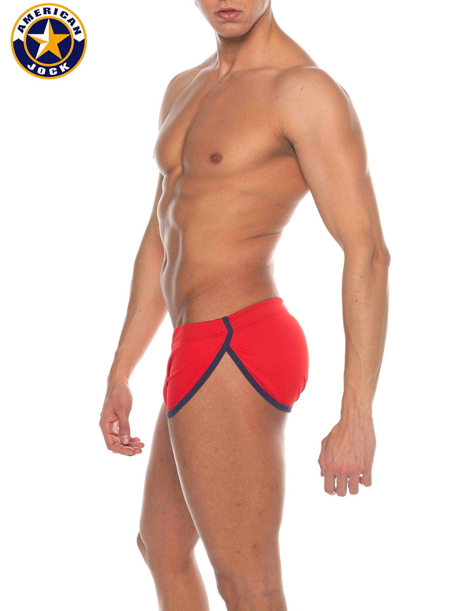 AMERICAN JOCK 8206 Herren Phys Ed Cool Down Shorts - Rot