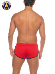 AMERICAN JOCK 8206 Men's Phys Ed Cool Down Short - Red