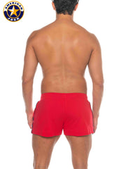 AMERICAN JOCK 8212 Men's Phys Ed Volley Short W/Pockets - Red