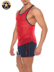 AMERICAN JOCK 8205 Men's Phys Ed Bodybuilder Tank - Red
