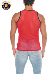 AMERICAN JOCK 8207 Men's Phys Ed Mesh Tank Top - Red