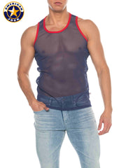 AMERICAN JOCK 8207 Men's Phys Ed Mesh Tank Top - Navy
