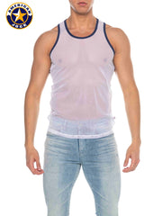AMERICAN JOCK 8207 Men's Phys Ed Mesh Tank Top - White