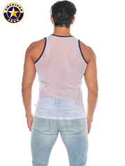 AMERICAN JOCK 8207 Men's Phys Ed Mesh Tank Top - White