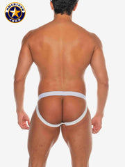 AMERICAN JOCK 8598 Men's Basics Suspensory Jockstrap - White/Black