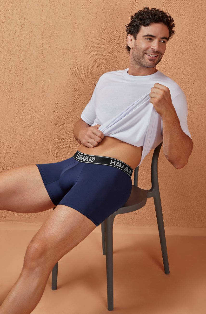 HAWAI 41977 Short de bain en microfibre, couleur bleu foncé-01