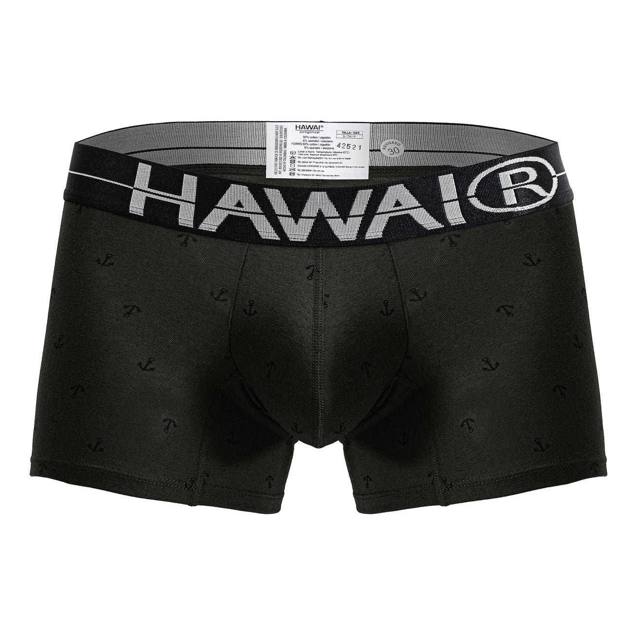 HAWAI 42521 Short de bain en mélange de coton, couleur vert militaire
