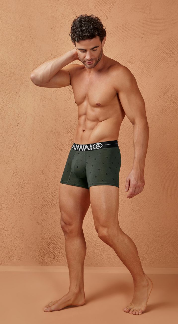 HAWAI 42521 Short de bain en mélange de coton, couleur vert militaire