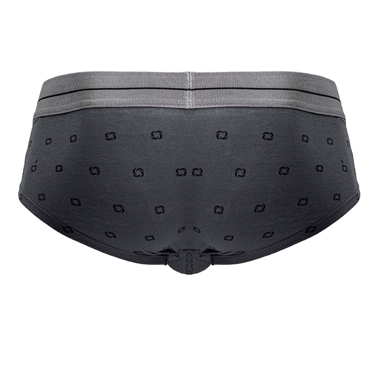 Dark gray cotton blend briefs with a subtle black geometric pattern and matching elastic waistband hawai 42531