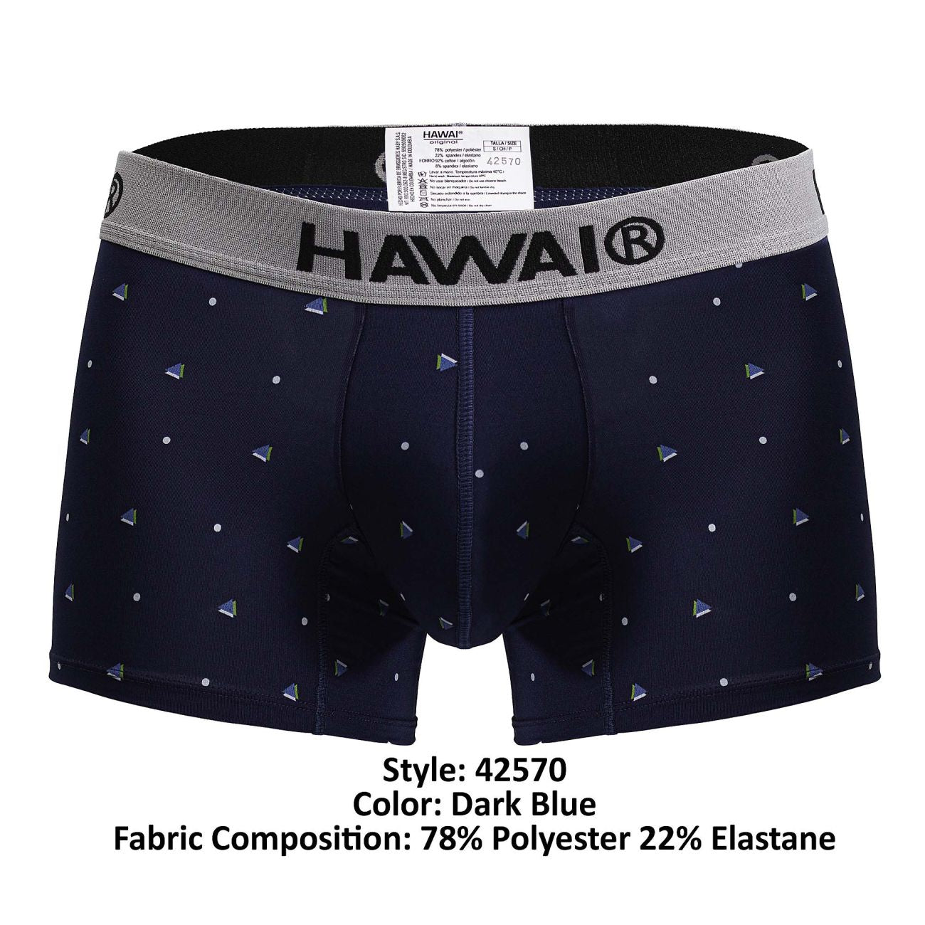 HAWAI 42570 Short de bain en microfibre, couleur bleu foncé