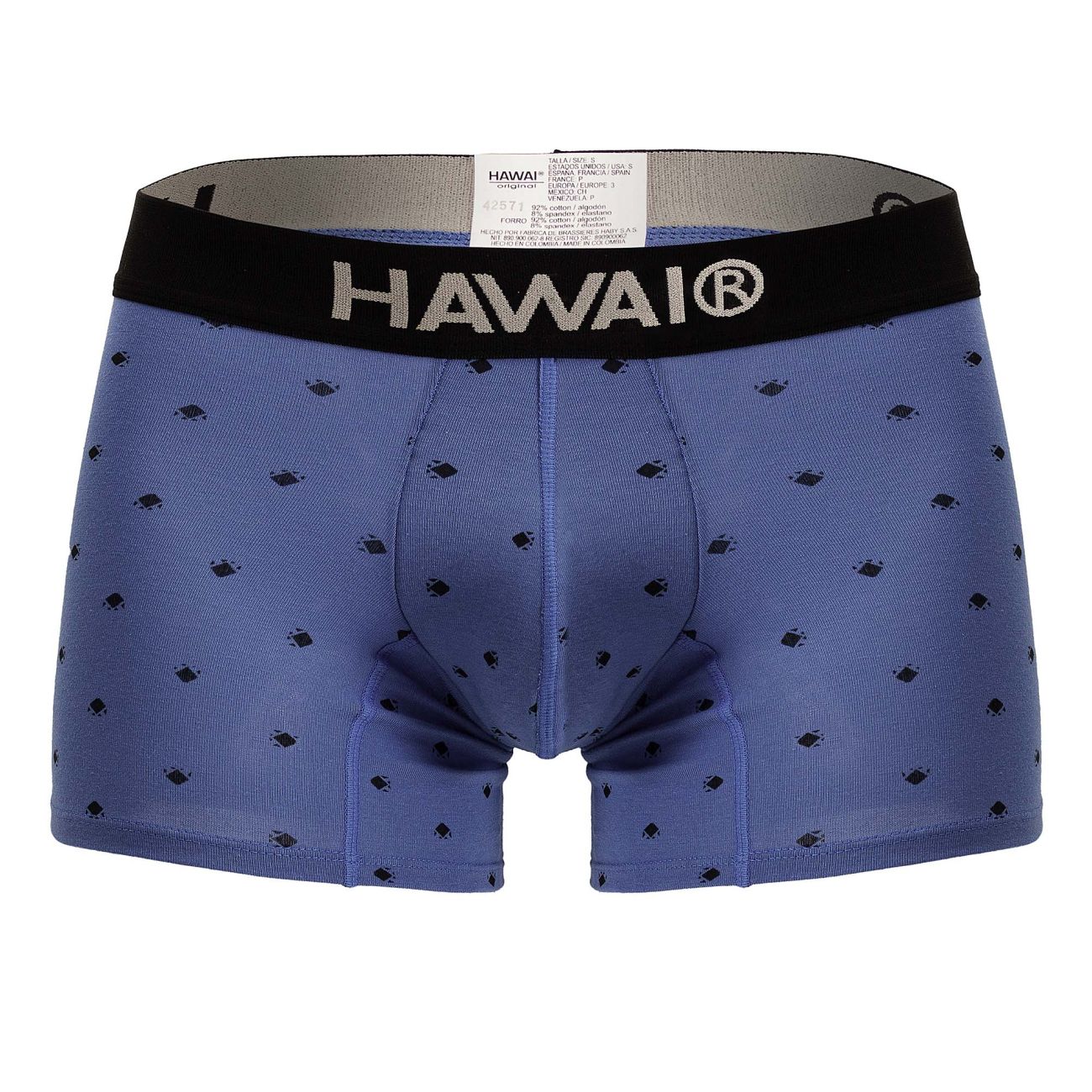 HAWAI 42571 Badehose aus Baumwollmischgewebe, Farbe: Blauquarz