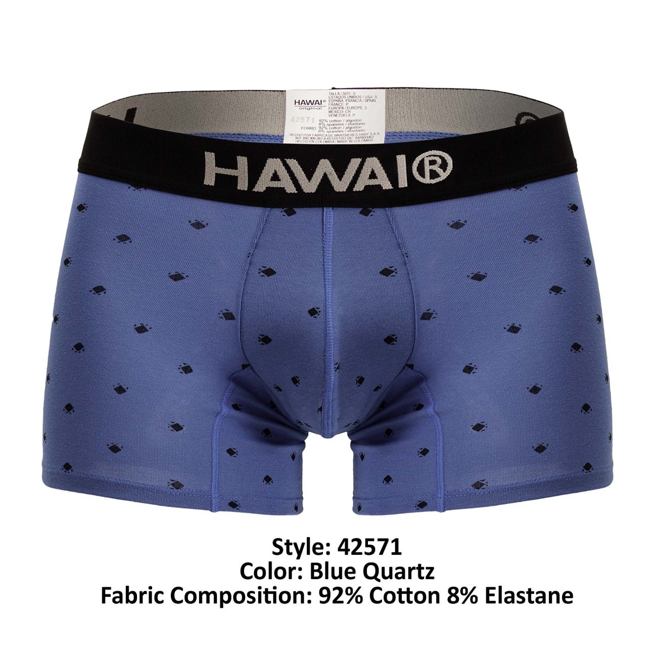 HAWAI 42571 Short de bain en mélange de coton, couleur bleu quartz
