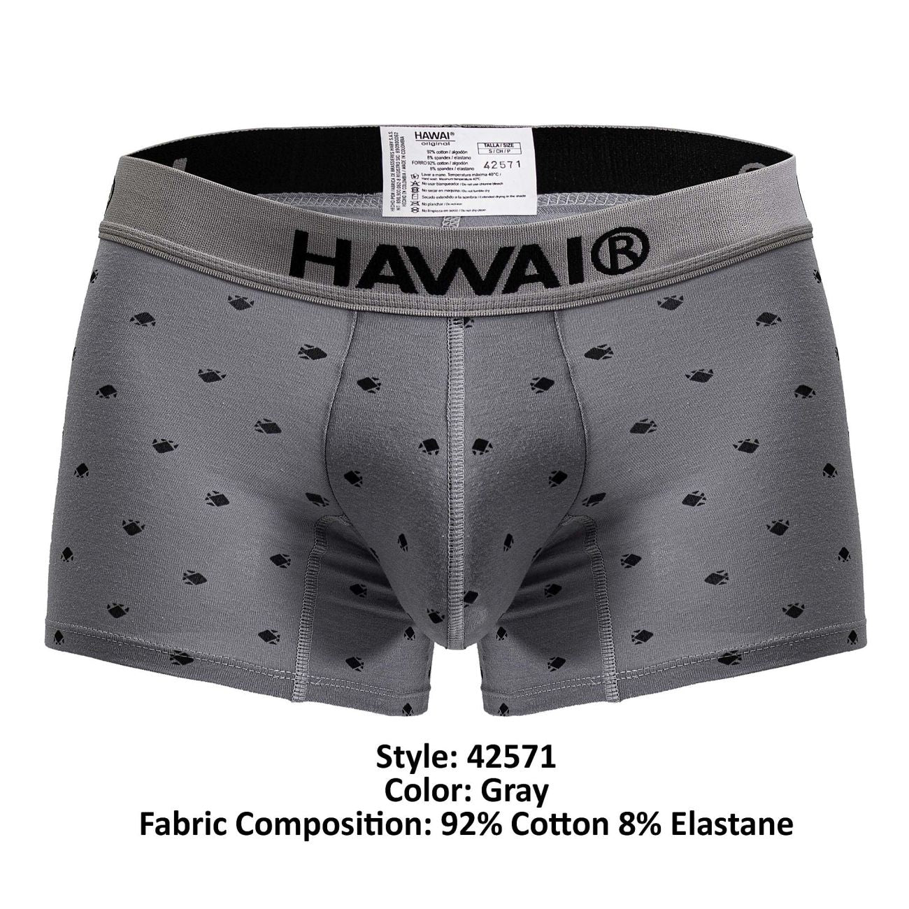 HAWAI 42571 Short de bain en mélange de coton, couleur grise