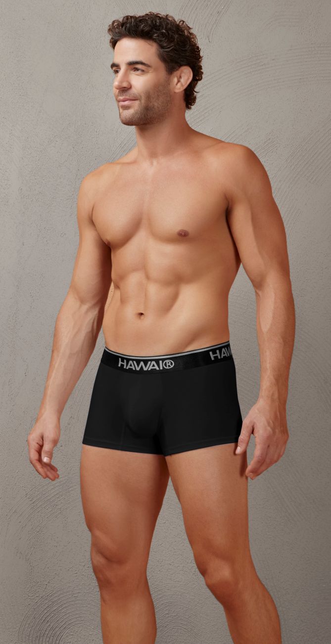 HAWAI 4986 Short de bain en mélange de coton, couleur noir-01