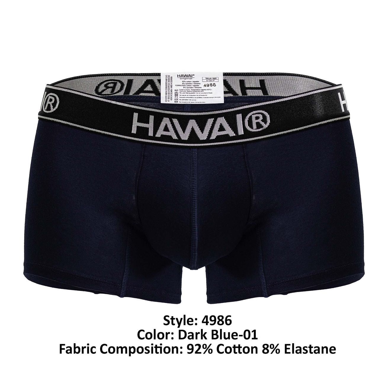 HAWAI 4986 Short de bain en mélange de coton, couleur bleu foncé-01