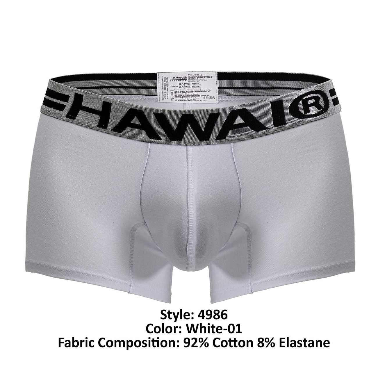 HAWAI 4986 Short de bain en mélange de coton, couleur blanc-01