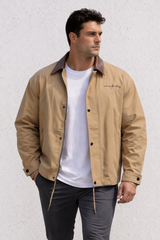Jed North Men's Retro Oversized Canvas Jacket - Khaki