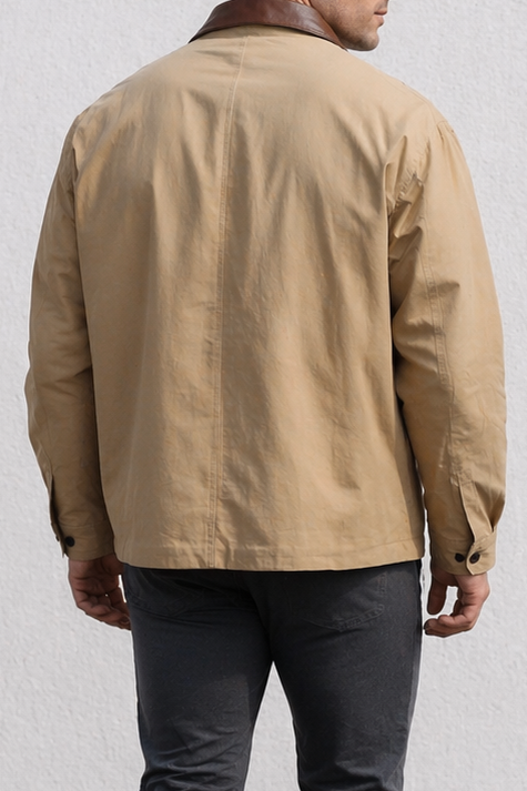 Jed North Men's Retro Oversized Canvas Jacket - Khaki