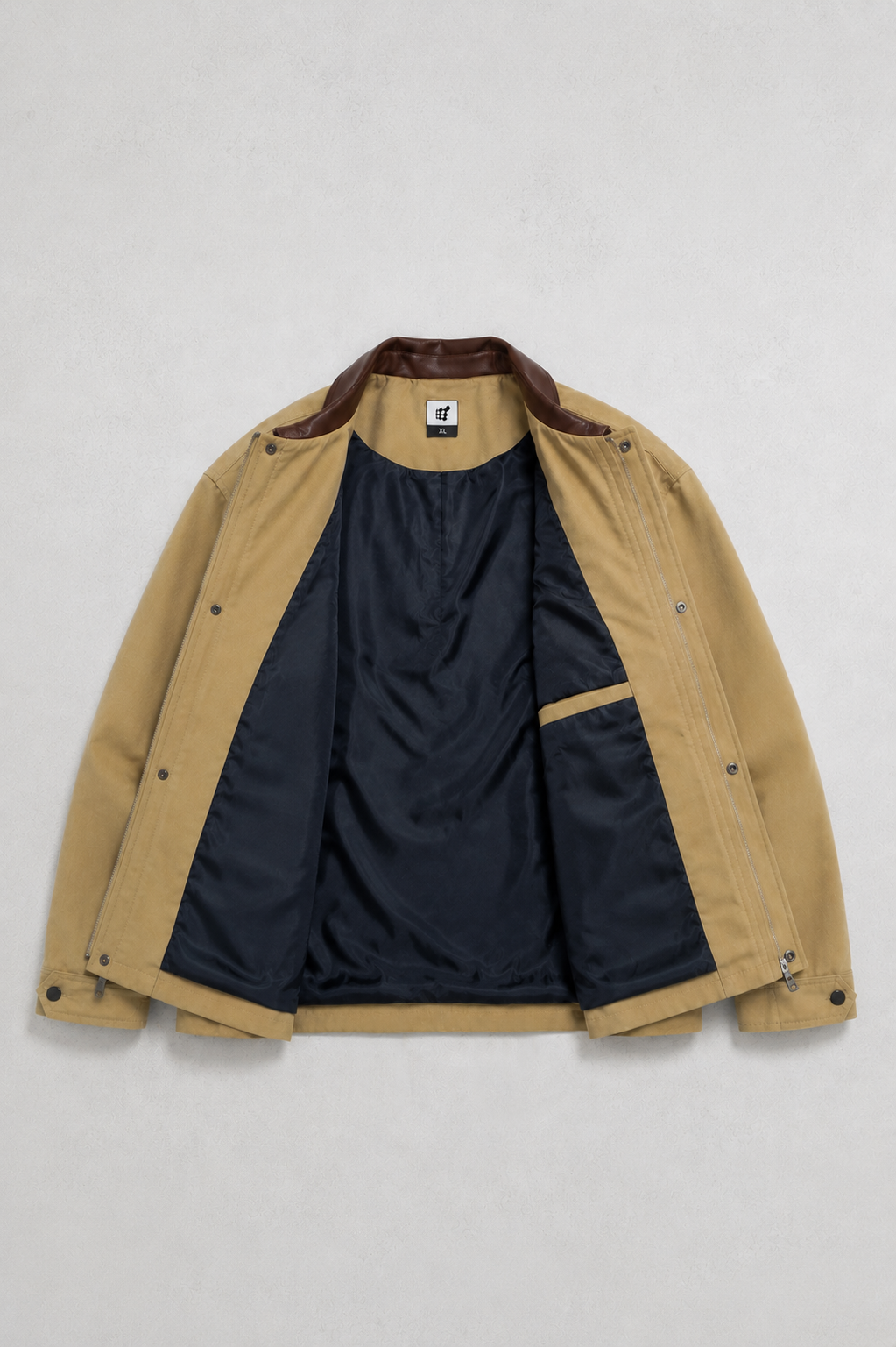 Jed North Men's Retro Oversized Canvas Jacket - Khaki