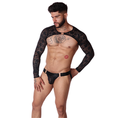 Illusion Black Harness on model by Gigo Underwear